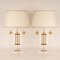 Mid-Century Modern French Hollywood Regency Neoclassical Acrylic and Gilt Bronze Lyre Shaped Table Lamps, 1970s, Set of 2 10