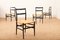 Black Painted Wood Chairs with Cord Mesh Seat by Gio Ponti for Cassina, 1952, Set of 4, Image 3