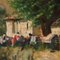 Landscape with Laundresses, Oil on Canvas, Framed 5