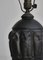 Dänische Jugendstil Eulen Tischlampe aus schwarzem Terrakotta von L. Hjorth, 1916 11