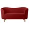 Red and Natural Oak Raf Simons Vidar 3 Mingle Sofa by Lassen 1