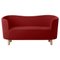 Red and Natural Oak Raf Simons Vidar 3 Mingle Sofa by Lassen, Image 1