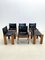 Monk Chairs in Black Leather by Afra and Tobia Scarpa for Molteni, Set of 6 5