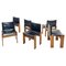 Monk Chairs in Black Leather by Afra and Tobia Scarpa for Molteni, Set of 6 1