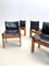 Monk Chairs in Black Leather by Afra and Tobia Scarpa for Molteni, Set of 6 14