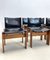 Monk Chairs in Black Leather by Afra and Tobia Scarpa for Molteni, Set of 6 6