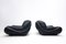 Mid-Century Modern Italian Lounge Chairs in Black Leather, 1960s, Image 4