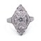 Antique Style Ring in 18K White Gold with Diamonds 1