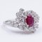 18K White Gold Ring with Central Ruby ​and Brilliant Cut Diamonds 2