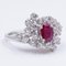18K White Gold Ring with Central Ruby ​and Brilliant Cut Diamonds, Image 2