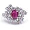 18K White Gold Ring with Central Ruby ​and Brilliant Cut Diamonds, Image 1