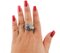 Diamonds Tanzanite Rose Gold & Silver Snake Fashion Ring, Image 4
