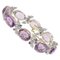 14 Karat White & Rose Gold Link Bracelet With Amethyst & Diamonds, Image 1