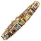14 Kt Rose Gold Bracelet With Yellow and Blue Topazs, Peridots, Amethysts & Diamonds 1