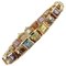 14 Kt Rose Gold Bracelet With Yellow and Blue Topazs, Peridots, Amethysts & Diamonds, Image 1