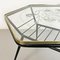 Italian Art Deco Metal & Decorate Glass Coffee Table With Magazine Rack, 1950s 7