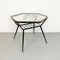 Italian Art Deco Metal & Decorate Glass Coffee Table With Magazine Rack, 1950s 2