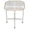 Mid-Century Acrylic and Brass Octagonal Coffee Table with Tray from Christian Dior 1