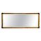 Italian Brown Leather Rectangular Bamboo Cane and Brass Wall Mirror by Le Corbusier, 1970s, Image 1