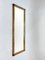 Italian Brown Leather Rectangular Bamboo Cane and Brass Wall Mirror by Le Corbusier, 1970s 6