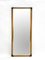 Italian Brown Leather Rectangular Bamboo Cane and Brass Wall Mirror by Le Corbusier, 1970s 12