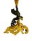 Lampada in bronzo con base dorata e leone in piedi, Immagine 6