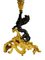 Bronze Lampe mit gewelltem Blatt vergoldetem Fuß und Stehender Löwe 9