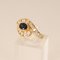Vintage 18 Karat Gelbgold Ring mit natürlichem Diamant & Saphir 8