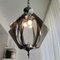 Large Mid-Century Portuguese Hanging Lamp in Chrome and Acrylic, 1960s 5