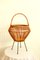 Mid-Century Italian Wicker Bamboo Cestino Basket or Plant Holder, 1960s 1