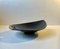 Black Ceramic Leaf Dish with Rattan by Ivar Jensen for Hedehus Keramik, 1960s 4