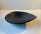 Black Ceramic Leaf Dish with Rattan by Ivar Jensen for Hedehus Keramik, 1960s 5