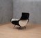 Italian Fabric Lounge Chairs in Black and White, 1950, Set of 2 1