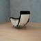 Italian Fabric Lounge Chairs in Black and White, 1950, Set of 2 7