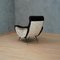 Italian Fabric Lounge Chairs in Black and White, 1950, Set of 2, Image 7