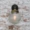 Vintage Cast Iron Sconce in Frosted Glass and Brass 6