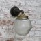 Vintage Cast Iron Sconce in Frosted Glass and Brass, Image 8