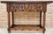 Early 20th Century Catalan Spanish Carved Walnut Wood Console Table, Image 1