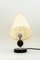 Lampe de Bureau Art Déco avec Abat-Jour en Tissu et Socle en Bois, 1920s 4
