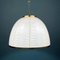 Lampe à Suspension Vintage en Verre Artisanal Blanc par F. Fabbian pour Mazzega, Italie, 1970s 1