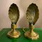 Italian Clam Shell Table Lamps in Brass, 1950, Set of 2 3