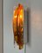 Lampade da parete in vetro di Murano ambrato di Poliarte, Italia, anni '70, Immagine 6