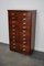 Mid-Century Dutch Industrial Apothecary Cabinet in Mahogany 12