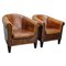 Vintage Dutch Club Chairs in Cognac Leather, Set of 2, Image 1