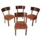 Art Deco Dining Chairs in Walnut, Czechoslovakia, 1930s, Set of 4 1