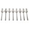 Pyramid Dessert Spoons in Sterling Silver from Georg Jensen, Set of 8 1
