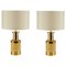 Italian Gold and Stoneware Table Lamps from Bitossi, Set of 2 1