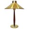 Swedish Table Lamp in Teak and Brass by Hans Bergström for Asea, 1940s, Image 2