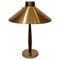 Swedish Table Lamp in Teak and Brass by Hans Bergström for Asea, 1940s 1