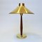 Swedish Table Lamp in Teak and Brass by Hans Bergström for Asea, 1940s 5